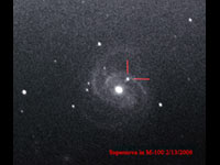 M 100 Spiral Galaxy with Supernova