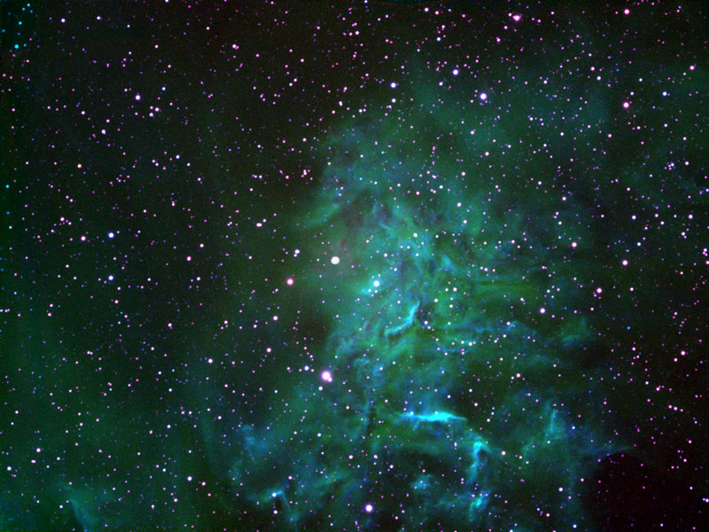 IC 405 Flaming Star Nebula in Narrowband