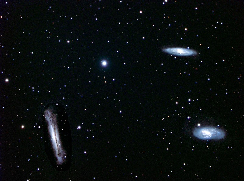 M 65, M66 and NGC 3628 Leo Trio Galaxy Group